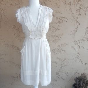 Odille - Cream Smock Ruffle Dress
